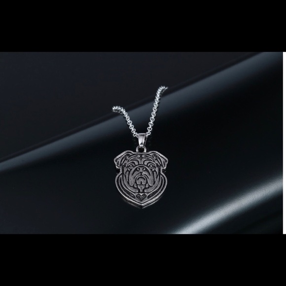English Bulldog Silver Necklace - Picture 2 of 5